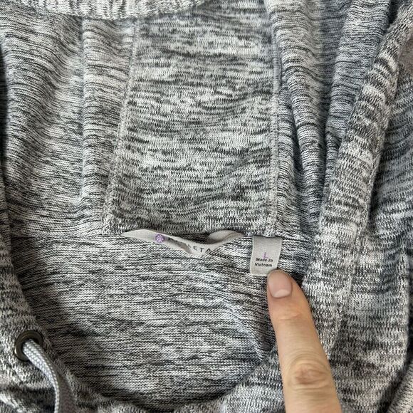 Athleta Blissful CYA Jacket Womens Large Full Zip Heather Gray Hoodie Athletic - Picture 6 of 11